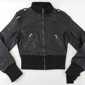 UNIQUISM NEW YORK 100% Genuine Lambskin Leather Jacket Black NWT $850